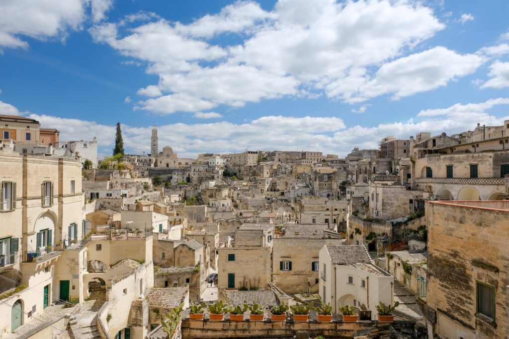 Matera widok na misto w słoneczny dzień